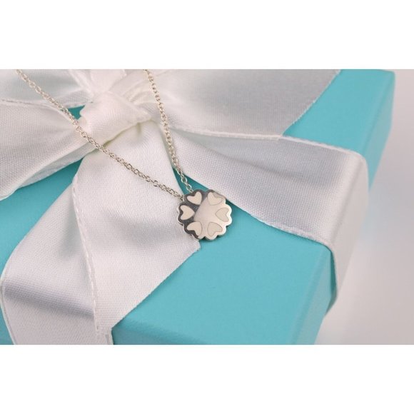 Tiffany & Co. Jewelry - TIFFANY & Co. Paloma Picasso Crown of Hearts in White Enamel Sterling Silver 16"